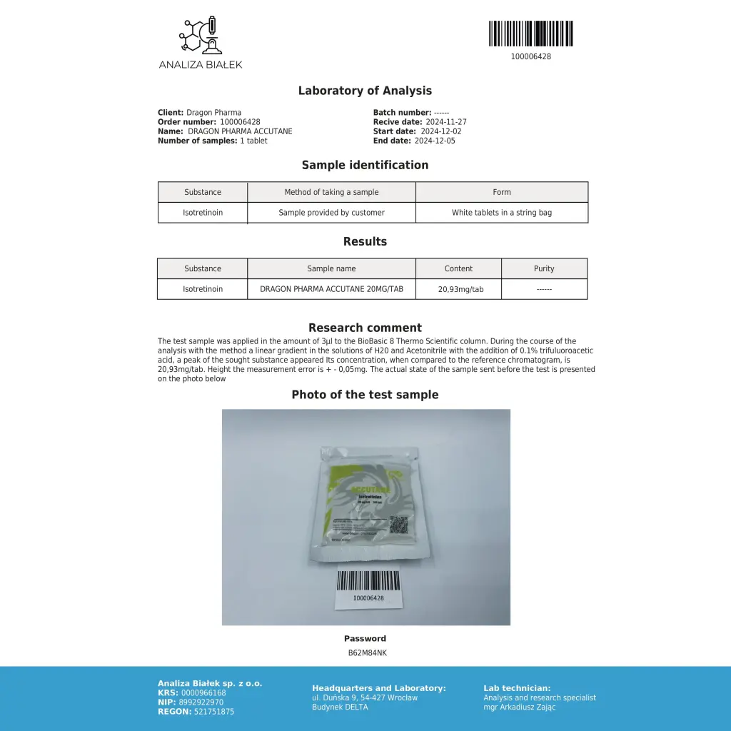 Accutane - Isotretinoin - Dragon Pharma, Europe