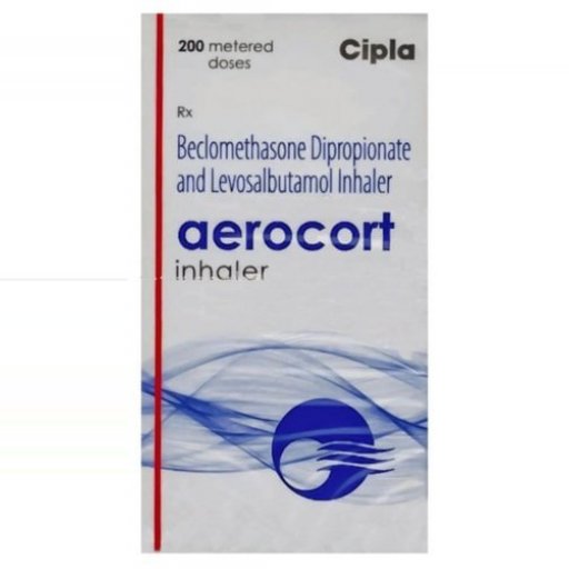 Aerocort Inhaler 200 MD 50 mcg - Beclomethasone,Levosalbutamol - Cipla, India