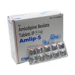 Amlip 5 mg - Amlodipine - Cipla, India