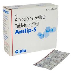 Amlip 5mg - Amlodipine Besilate - Cipla, India