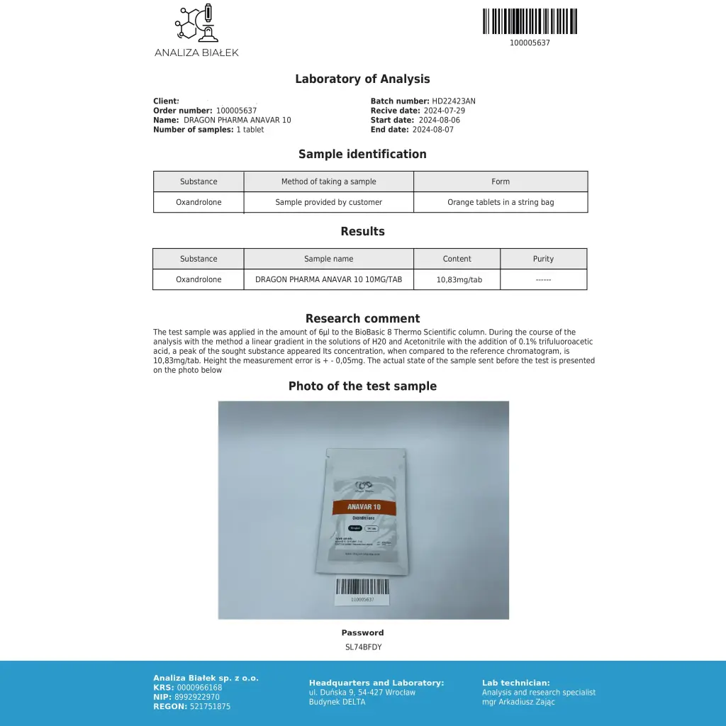 Anavar 10 (Oxandrolone) - Oxandrolone - Dragon Pharma, Europe Anavar 10 (Oxandrolone) - Oxandrolone - Dragon Pharma, Europe