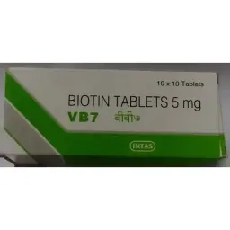 Biotin VB7 5 mg - Biotin,Vitamin H,Vitamin B7 - Intas Pharmaceuticals Ltd.