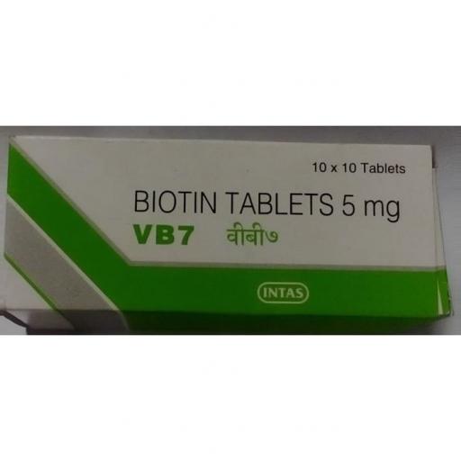 Biotin VB7 5 mg - Biotin,Vitamin H,Vitamin B7 - Intas Pharmaceuticals Ltd.