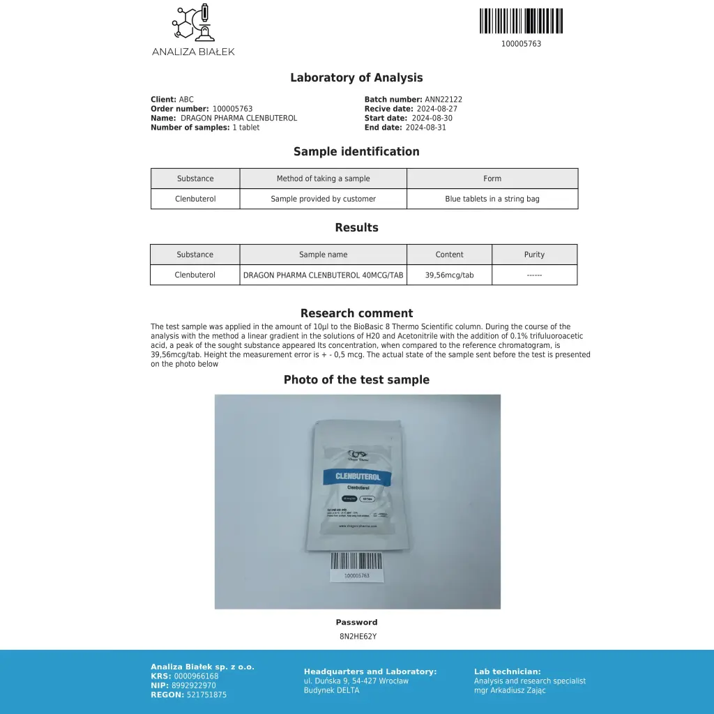 Clenbuterol - Clenbuterol - Dragon Pharma, Europe Clenbuterol - Clenbuterol - Dragon Pharma, Europe