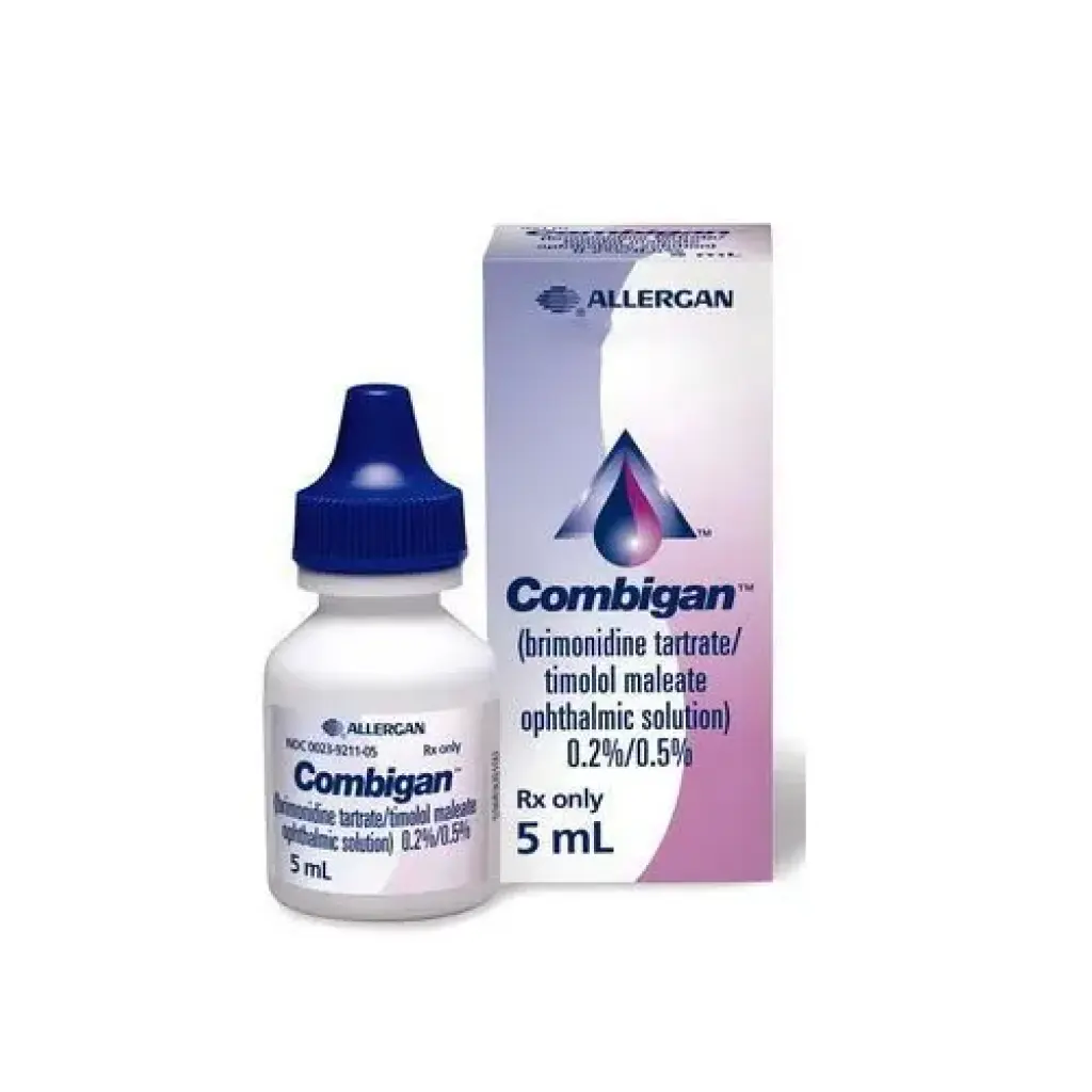 Combigan 0.2% -0.5% 5 ml - Brimonidine tartrate,timolol maleate ophthalmic - Allergan