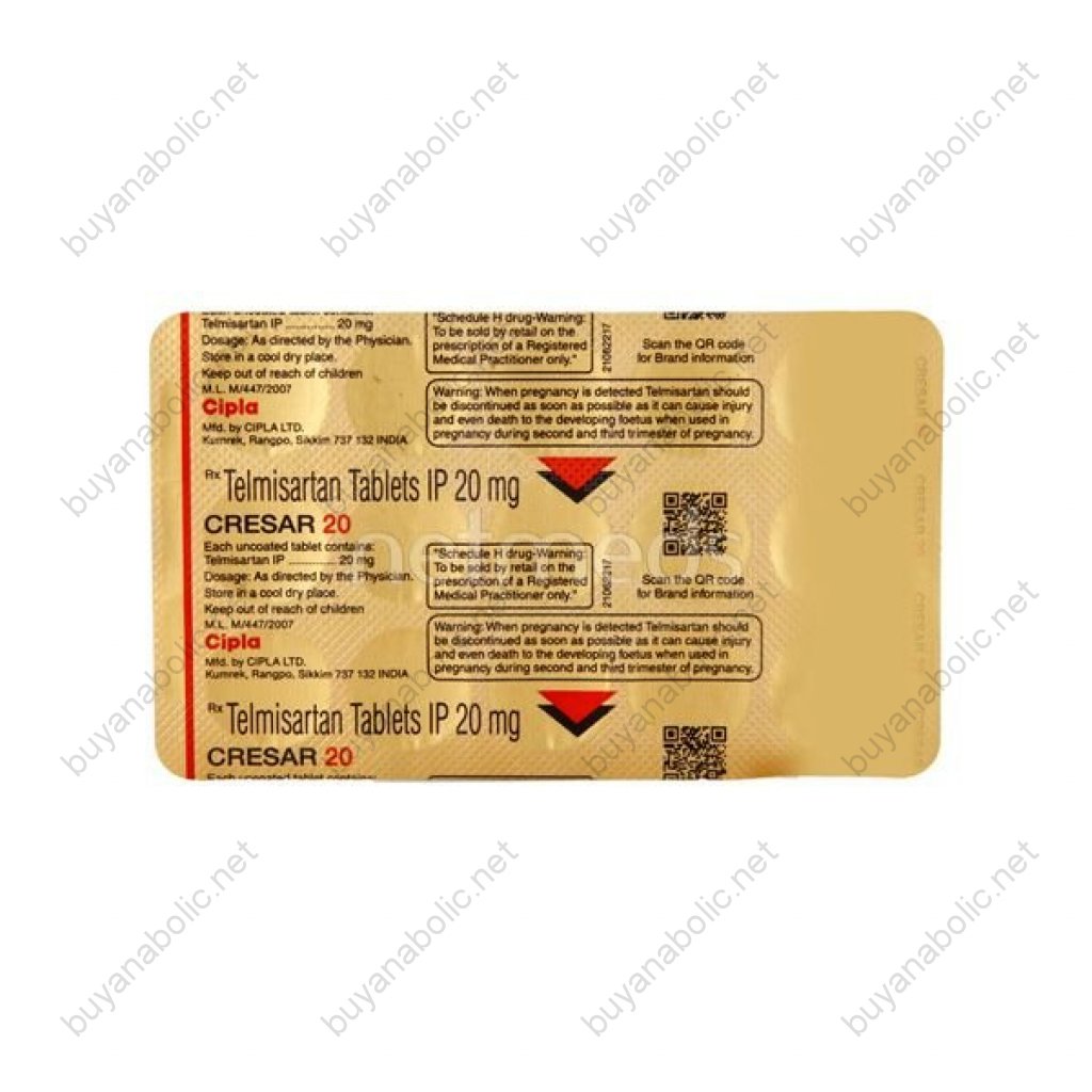 Cresar 20 mg - Telmisartan - Cipla, India Cresar 20 mg - Telmisartan - Cipla, India