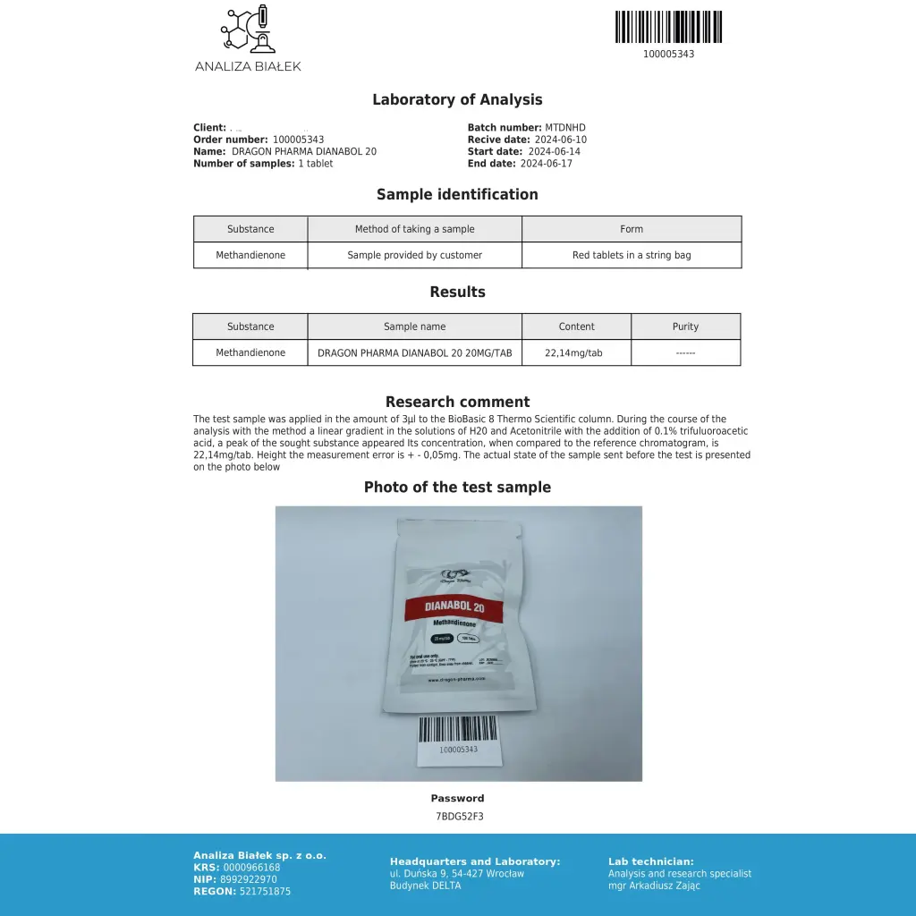 Dianabol 20 mg - Methandienone - Dragon Pharma, Europe Dianabol 20 mg - Methandienone - Dragon Pharma, Europe