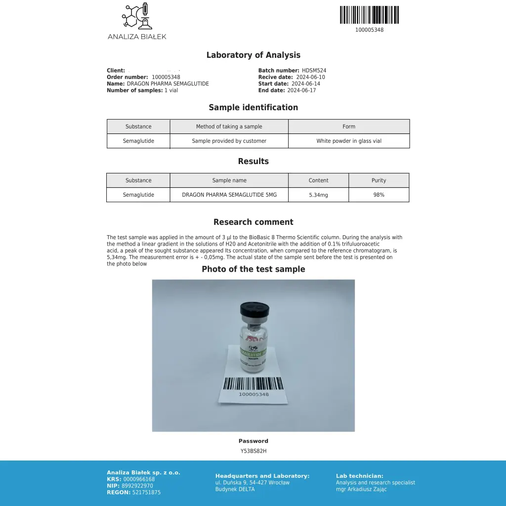 Dragozepic 5mg - Semaglutide - Dragon Pharma, Europe Dragozepic 5mg - Semaglutide - Dragon Pharma, Europe