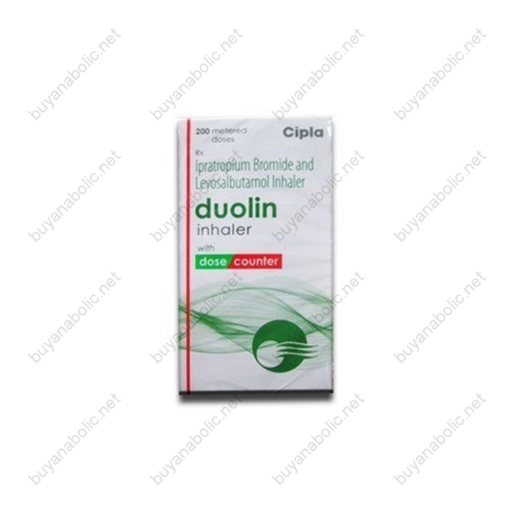 Duolin Inhaler 200 MD 50 mcg 20 mcg - Levosalbutamol 50mcg /Ipratropium 20mcg - Cipla, India Duolin Inhaler 200 MD 50 mcg 20 mcg - Levosalbutamol 50mcg /Ipratropium 20mcg - Cipla, India