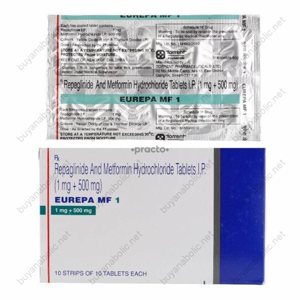 Eurepa MF 1/ 500 mg - Repaglinide - Torrent Pharma Eurepa MF 1/ 500 mg - Repaglinide - Torrent Pharma