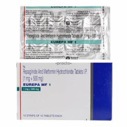 Eurepa MF 1/ 500 mg - Repaglinide,Metformin - Torrent Pharma