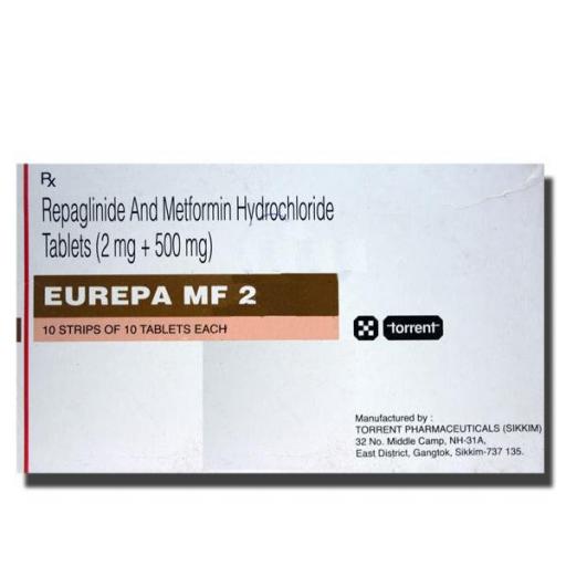 Eurepa MF 2/ 500 mg - Repaglinide,Metformin - Torrent Pharma