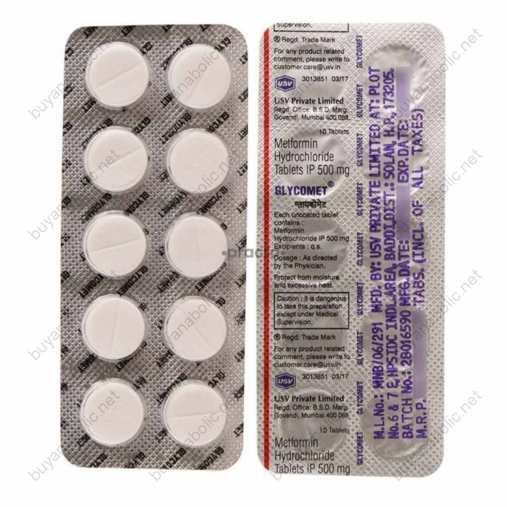 Glycomet 500 mg - Metformin Hydrochloride - USV Limited, India Glycomet 500 mg - Metformin Hydrochloride - USV Limited, India