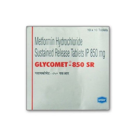 Glycomet 850 mg - Metformin Hydrochloride - USV Limited, India