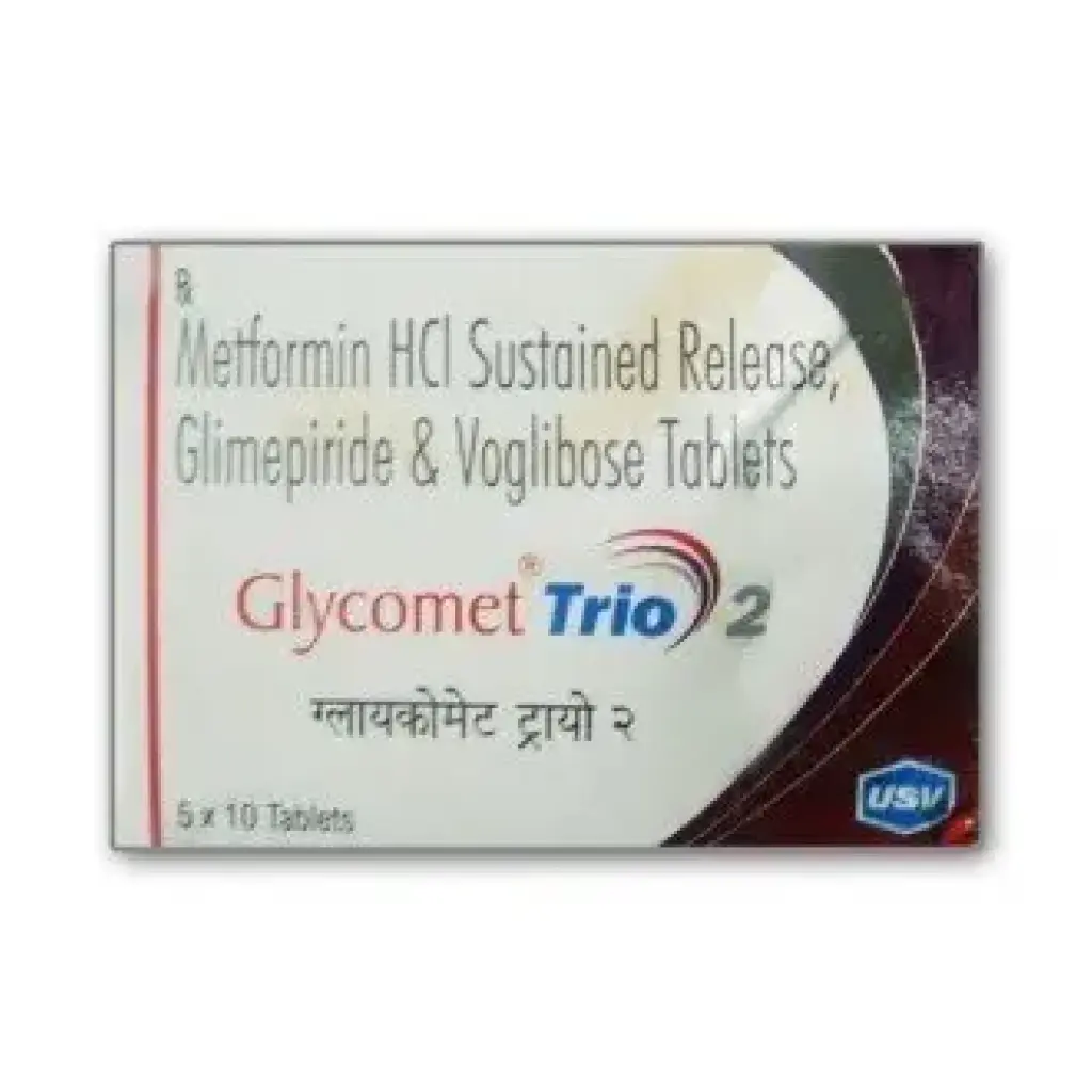 Glycomet Trio - Glimeperide,Voglibose,Metformin - USV Limited, India