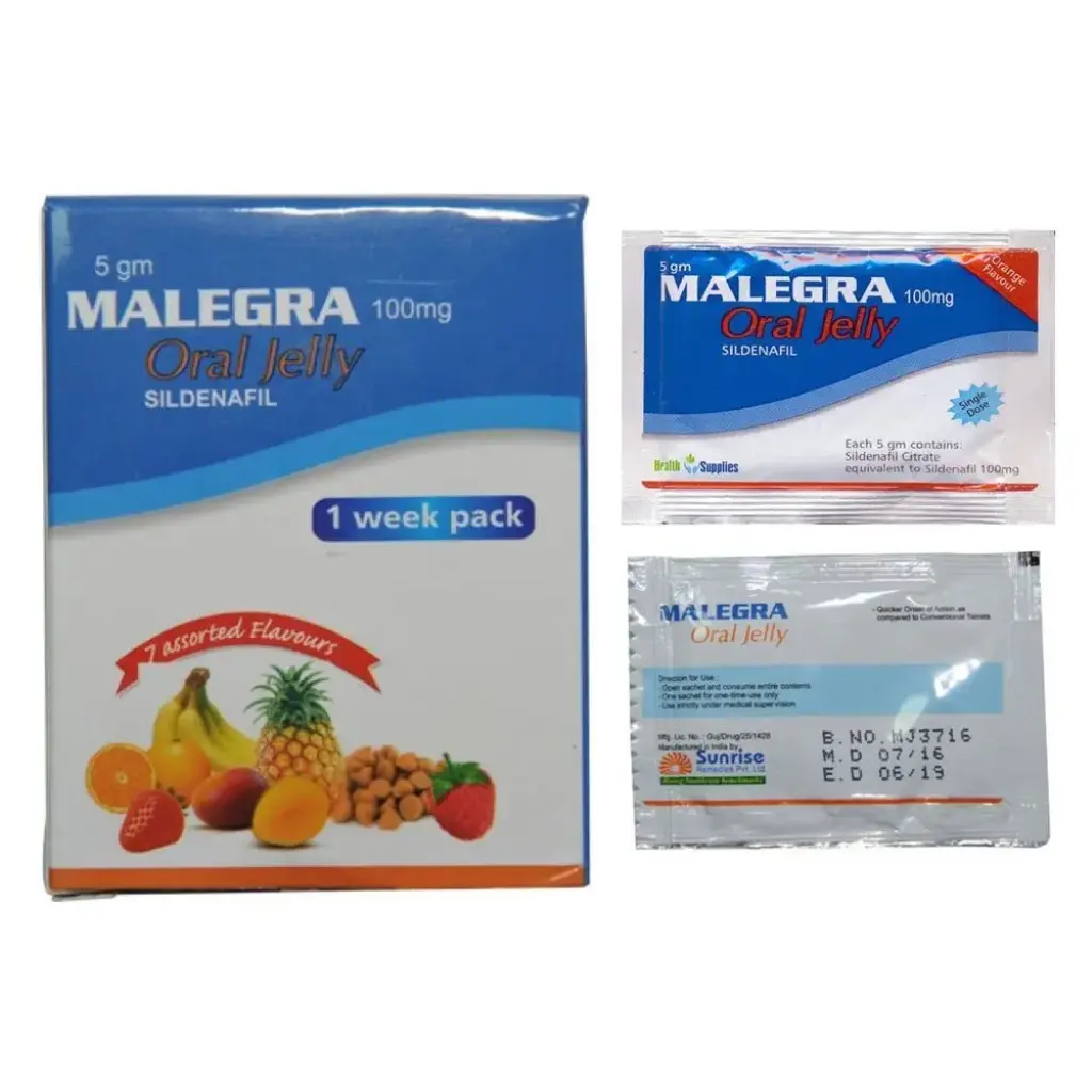 Malegra Oral Jelly Flavoured 100 mg - Sildenafil Citrate - Sunrise Remedies Malegra Oral Jelly Flavoured 100 mg - Sildenafil Citrate - Sunrise Remedies