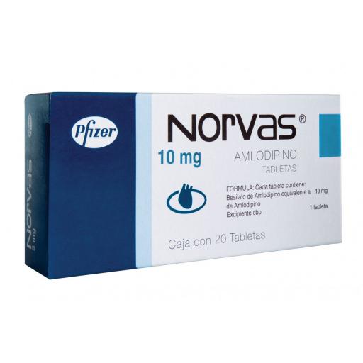 Norvas 10 mg - Amlodipine - Pfizer