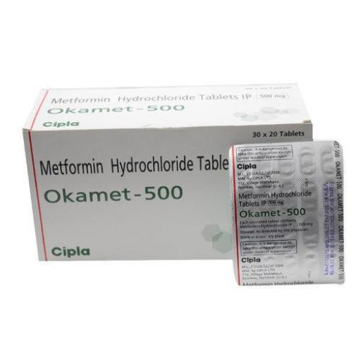 Okamet 500 mg - Metformin Hydrochloride - Cipla, India