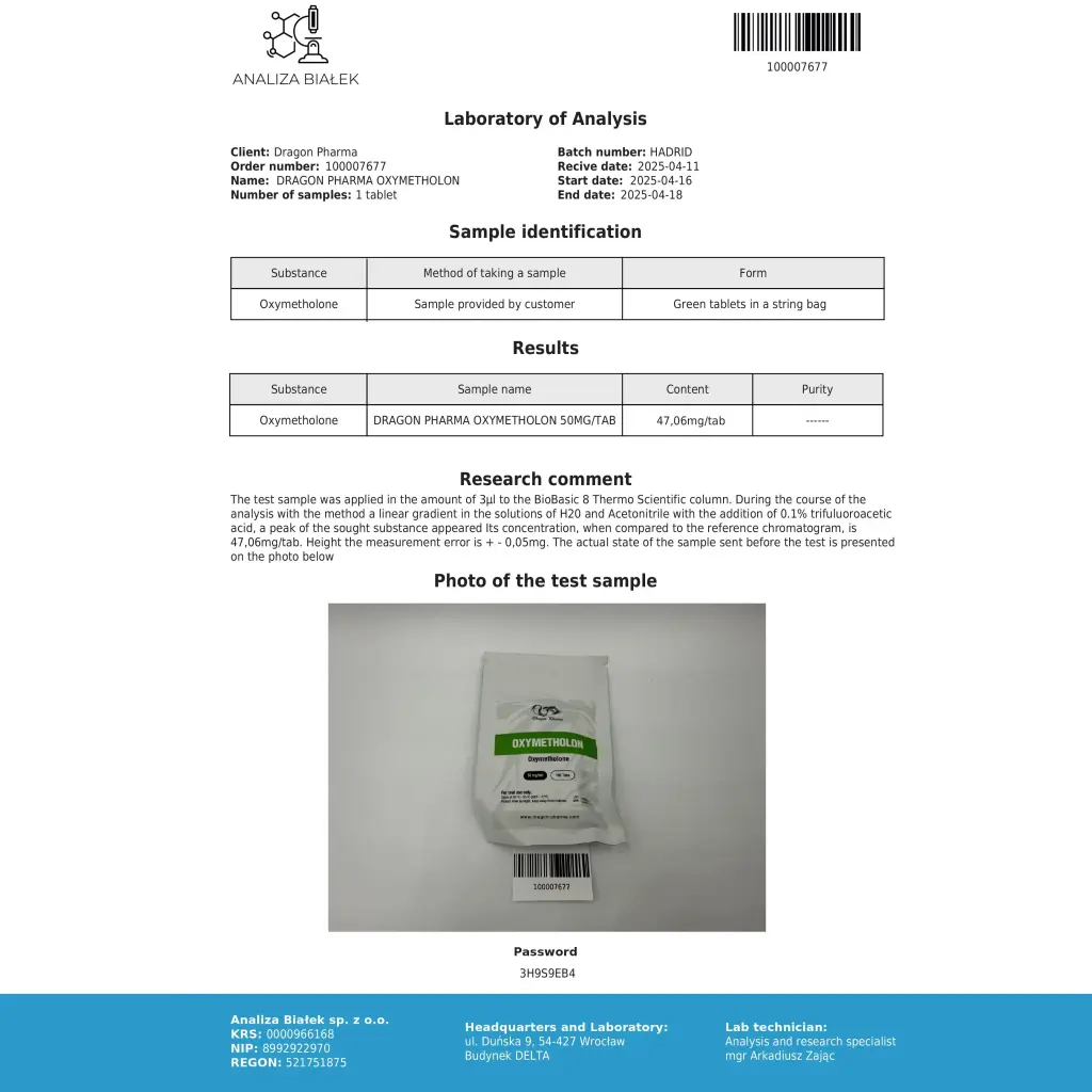 Oxymetholon - Oxymetholone - Dragon Pharma, Europe
