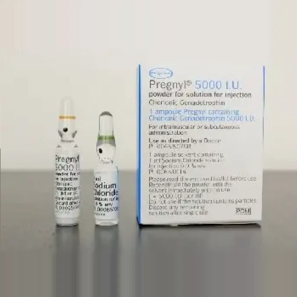 Pregnyl HCG 5000iu - Human Chorionic Gonadotropin - Organon Ilaclari, Turkey Pregnyl HCG 5000iu - Human Chorionic Gonadotropin - Organon Ilaclari, Turkey