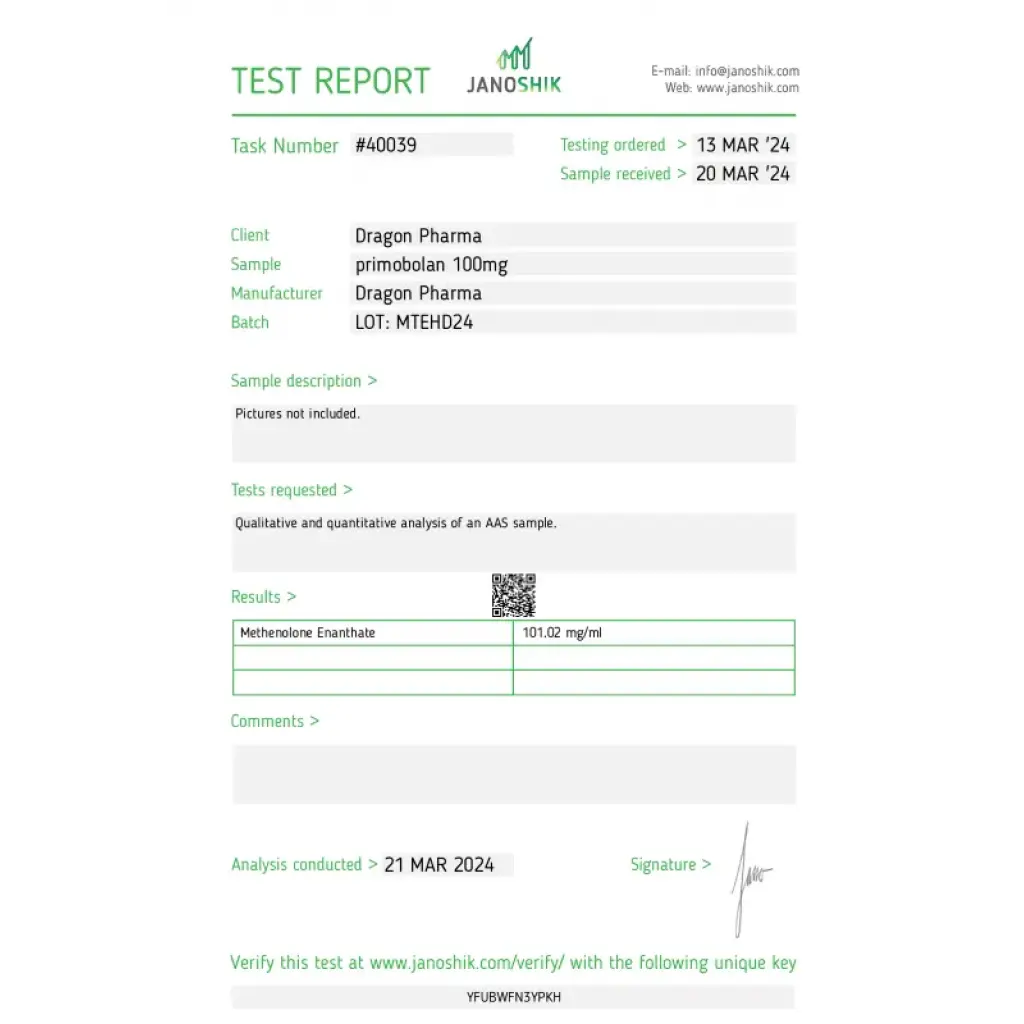Primobolan 100 (Primobolan) - Methenolone Enanthate - Dragon Pharma, Europe Primobolan 100 (Primobolan) - Methenolone Enanthate - Dragon Pharma, Europe