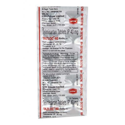 Tazloc 40 mg - Telmisartan - USV Limited, India