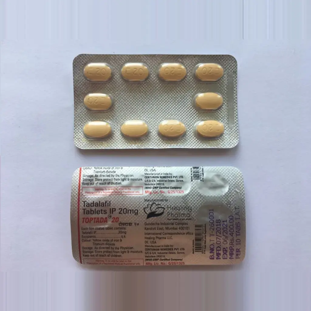 Toptada 20 mg - Tadalafil - Centurion Laboratories Toptada 20 mg - Tadalafil - Centurion Laboratories