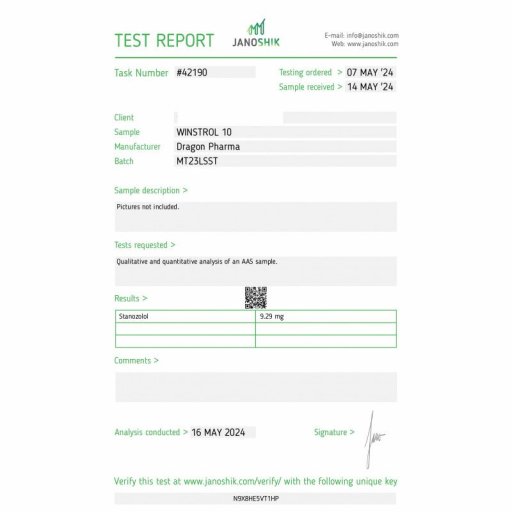 Winstrol 10 mg Tabs - Stanozolol - Dragon Pharma, Europe